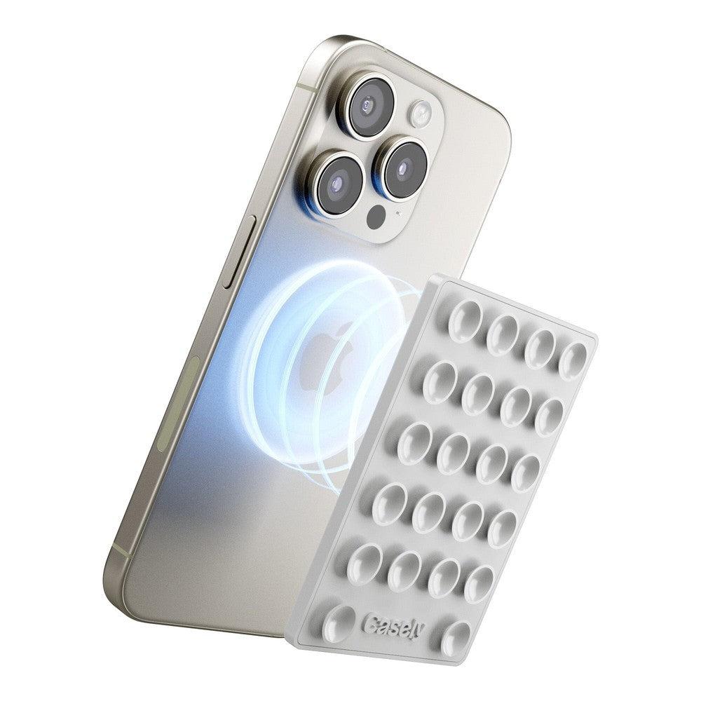 Grippy | White Silicone Suction Phone Mount with MagSafe Grippy get.casely