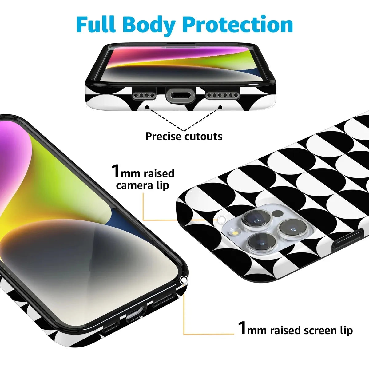 Half Moon | High Contrast Design Case Phone Case Casetry