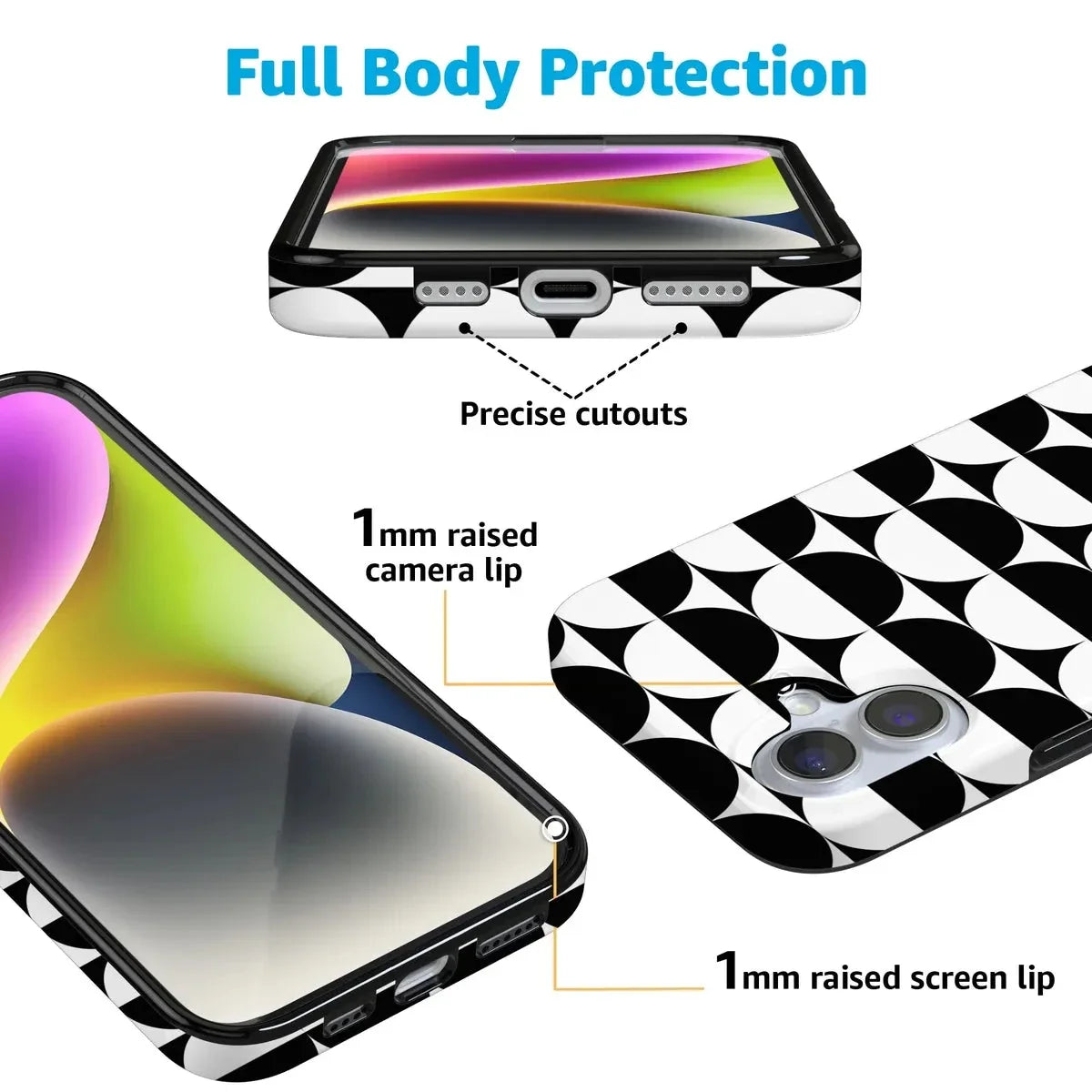Half Moon | High Contrast Design Case Phone Case Casetry