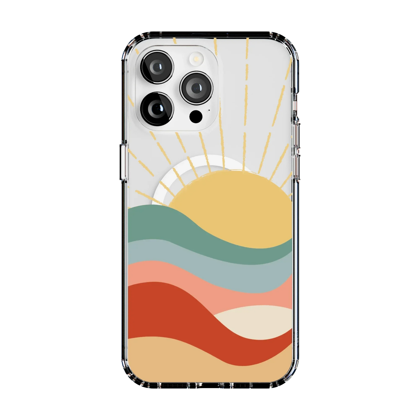 Here Comes the Sun | Colorblock Sunset Case iPhone Case get.casely Clear + MagSafe® iPhone 15 Pro Max