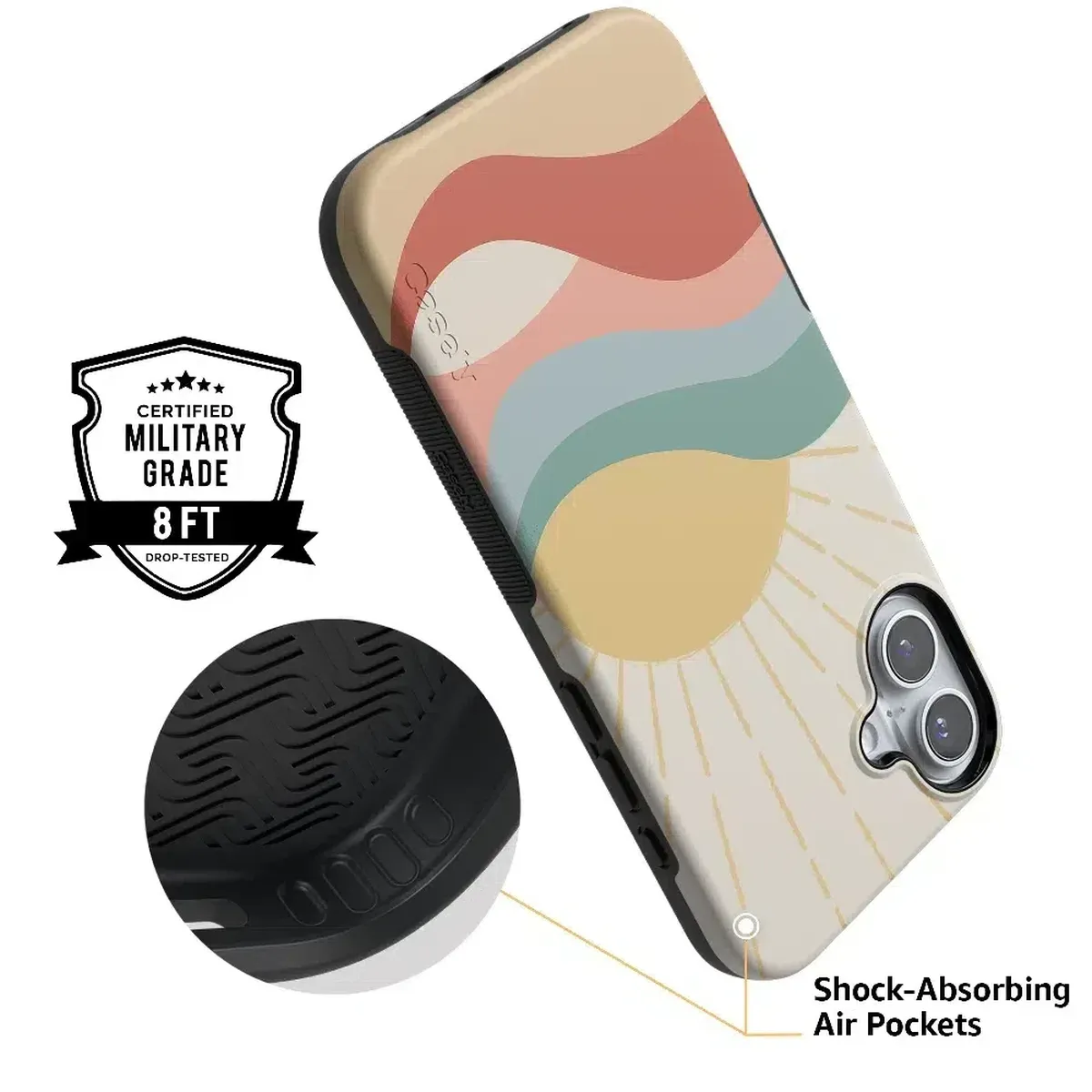 Here Comes the Sun | Colorblock Sunset Case iPhone Case get.casely