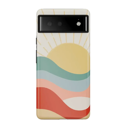 Here Comes the Sun | Colorblock Sunset Google Pixel Case Google Pixel Case Casetry Essential Google Pixel 6