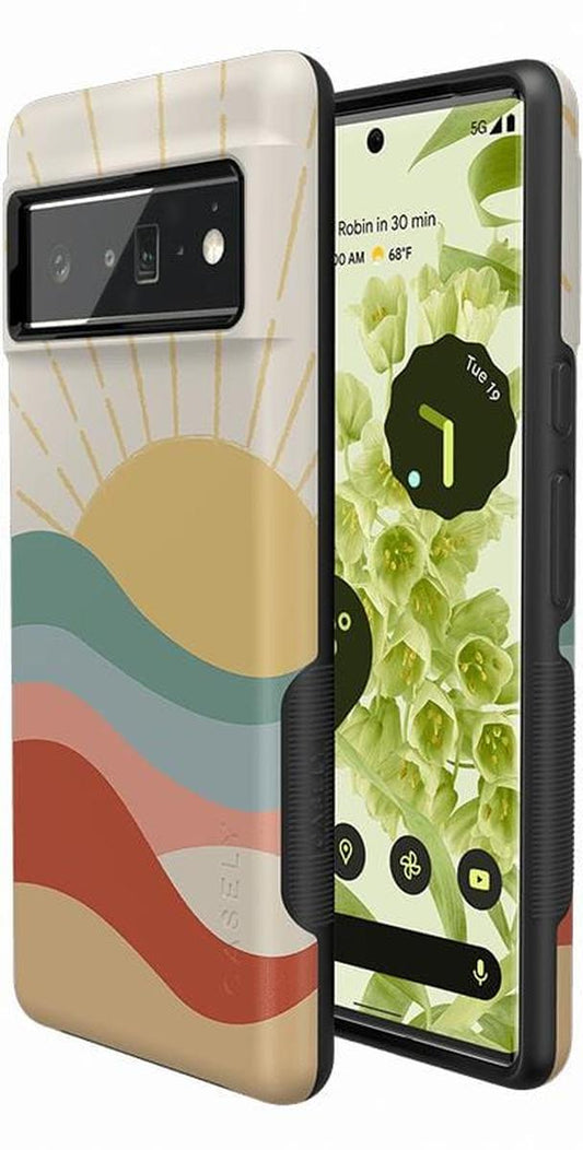 Here Comes the Sun | Colorblock Sunset Google Pixel Case Google Pixel Case get.casely