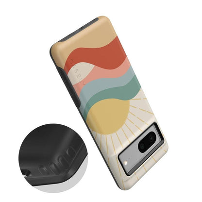Here Comes the Sun | Colorblock Sunset Google Pixel Case Google Pixel Case get.casely