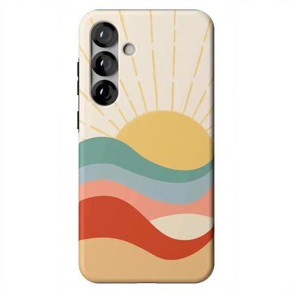 Here Comes the Sun | Colorblock Sunset Samsung Case Samsung Case Casetry Essential + MagSafe® Galaxy S25 Plus