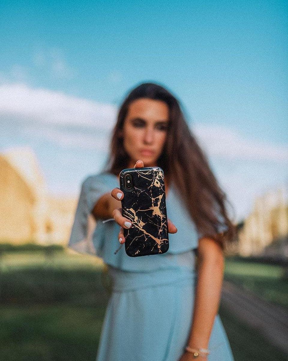 Hidden Gem | Rose Gold and Black Marble Case iPhone Case get.casely
