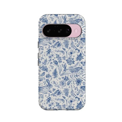 Hop & Bloom | Bunny Toile Case Phone Case Casetry Essential + MagSafe® Google Pixel 10