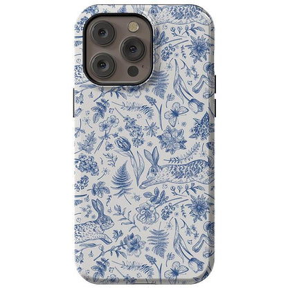 Hop & Bloom | Bunny Toile Case Phone Case Casetry Essential + MagSafe® iPhone 14 Pro Max
