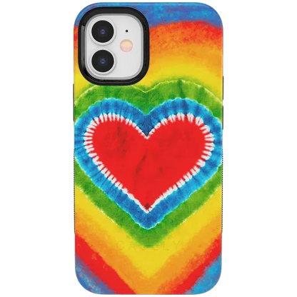 I Heart Tie Dye | Rainbow Heart Case iPhone Case get.casely Bold iPhone 12 Mini