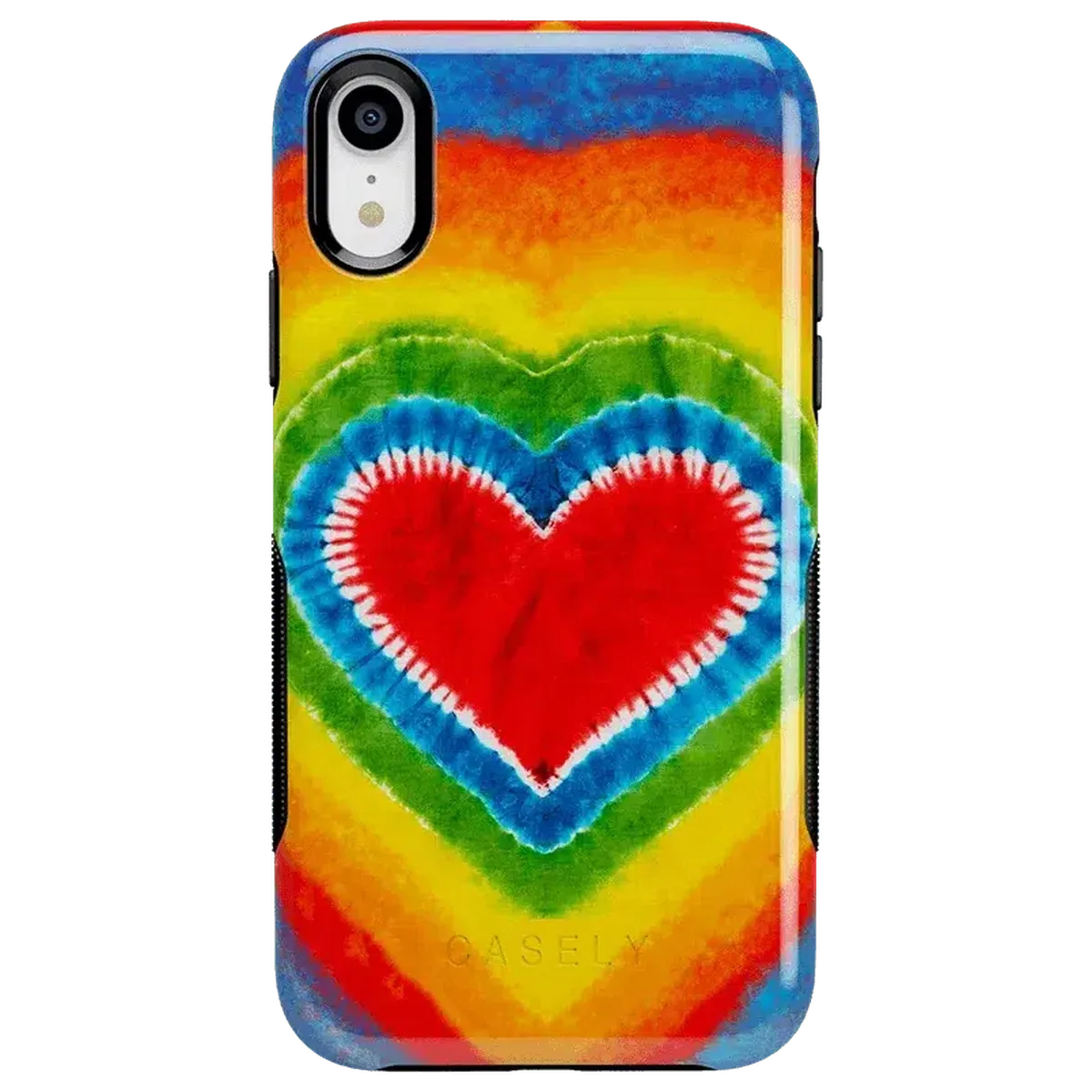 I Heart Tie Dye | Rainbow Heart Case iPhone Case get.casely Bold iPhone XR