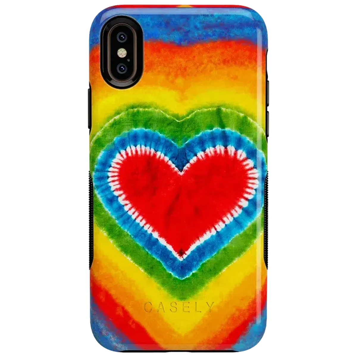 I Heart Tie Dye | Rainbow Heart Case iPhone Case get.casely Bold iPhone XS Max