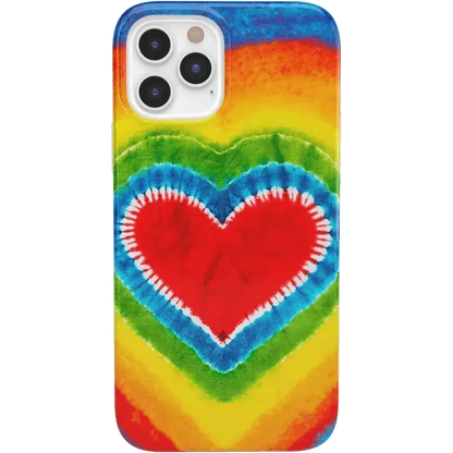 I Heart Tie Dye | Rainbow Heart Case iPhone Case get.casely Classic iPhone 12 Pro