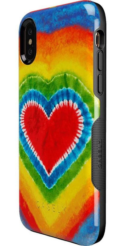 I Heart Tie Dye | Rainbow Heart Case iPhone Case get.casely