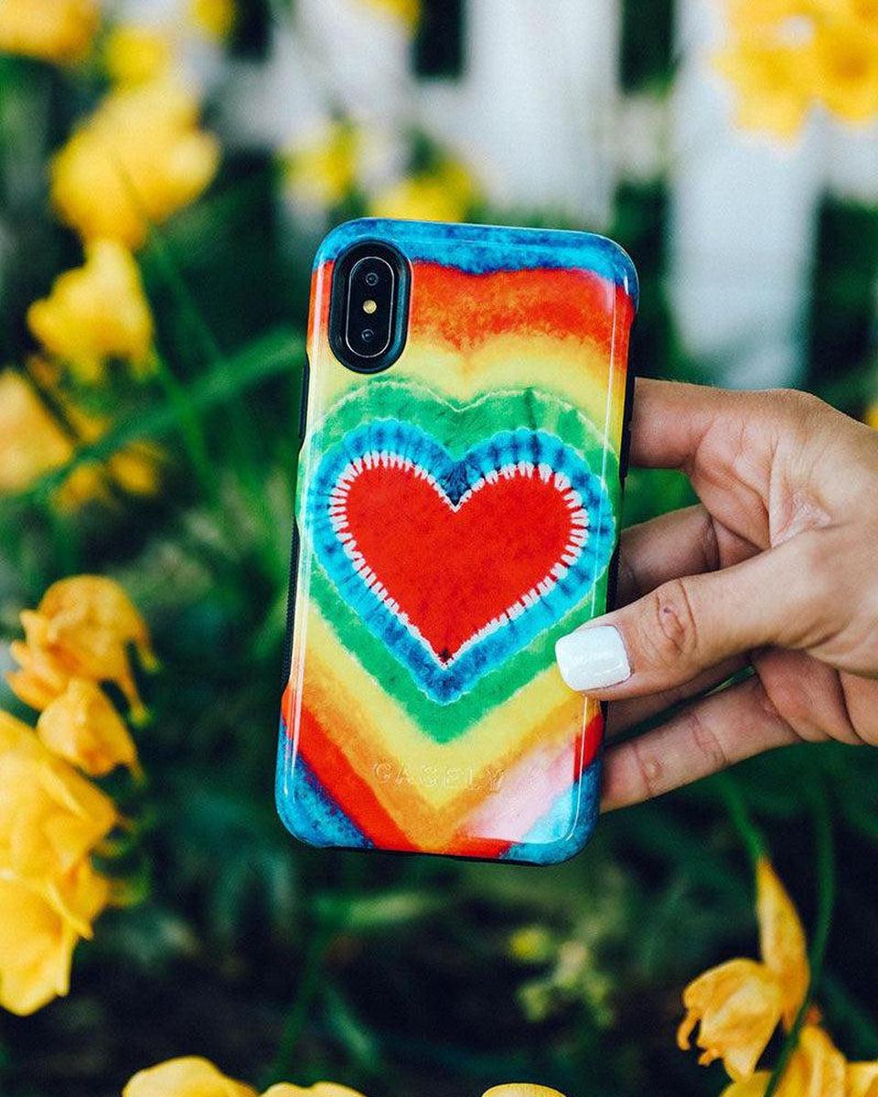 I Heart Tie Dye | Rainbow Heart Case iPhone Case get.casely