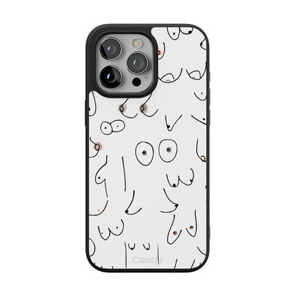 I'm With Her | Black & White Boobs Case iPhone Case get.casely Align + MagSafe® iPhone 15 Pro
