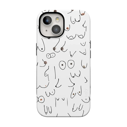 I'm With Her | Black & White Boobs Case iPhone Case get.casely Bold Flex + MagSafe® iPhone 15