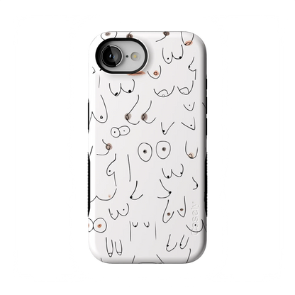 I'm With Her | Black & White Boobs Case iPhone Case get.casely Bold Flex + MagSafe® iPhone 17E
