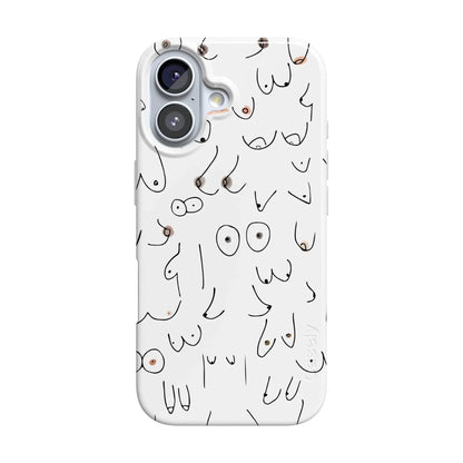 I'm With Her | Black & White Boobs Case iPhone Case get.casely Classic + MagSafe® iPhone 17