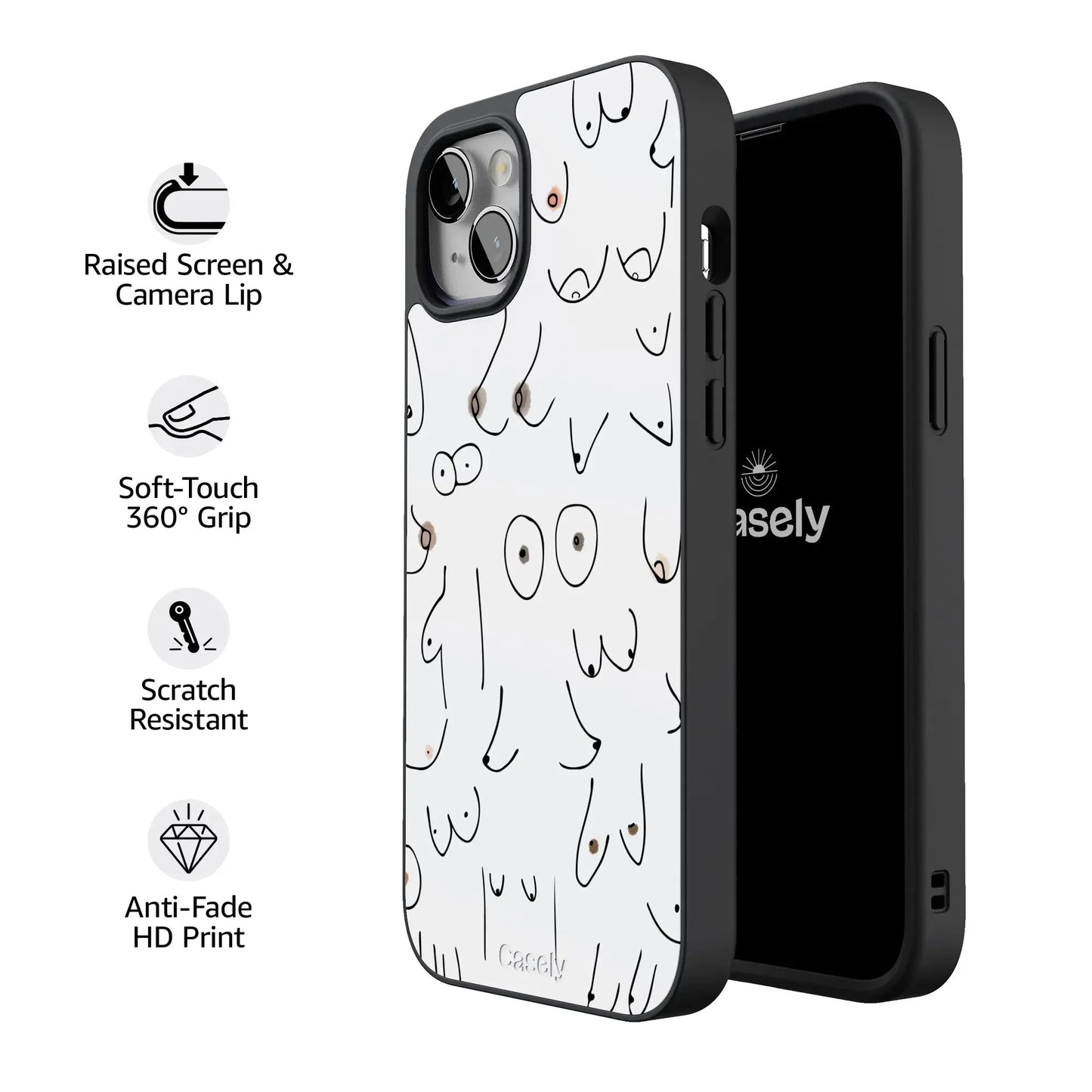 I'm With Her | Black & White Boobs Case iPhone Case get.casely