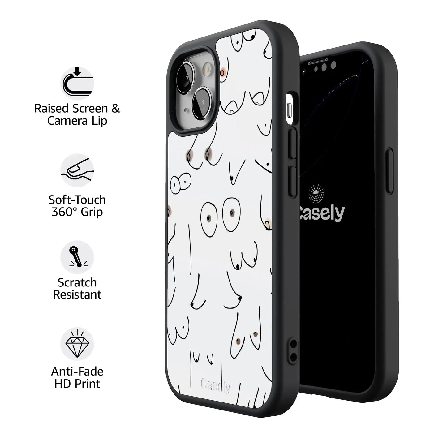 I'm With Her | Black & White Boobs Case iPhone Case get.casely