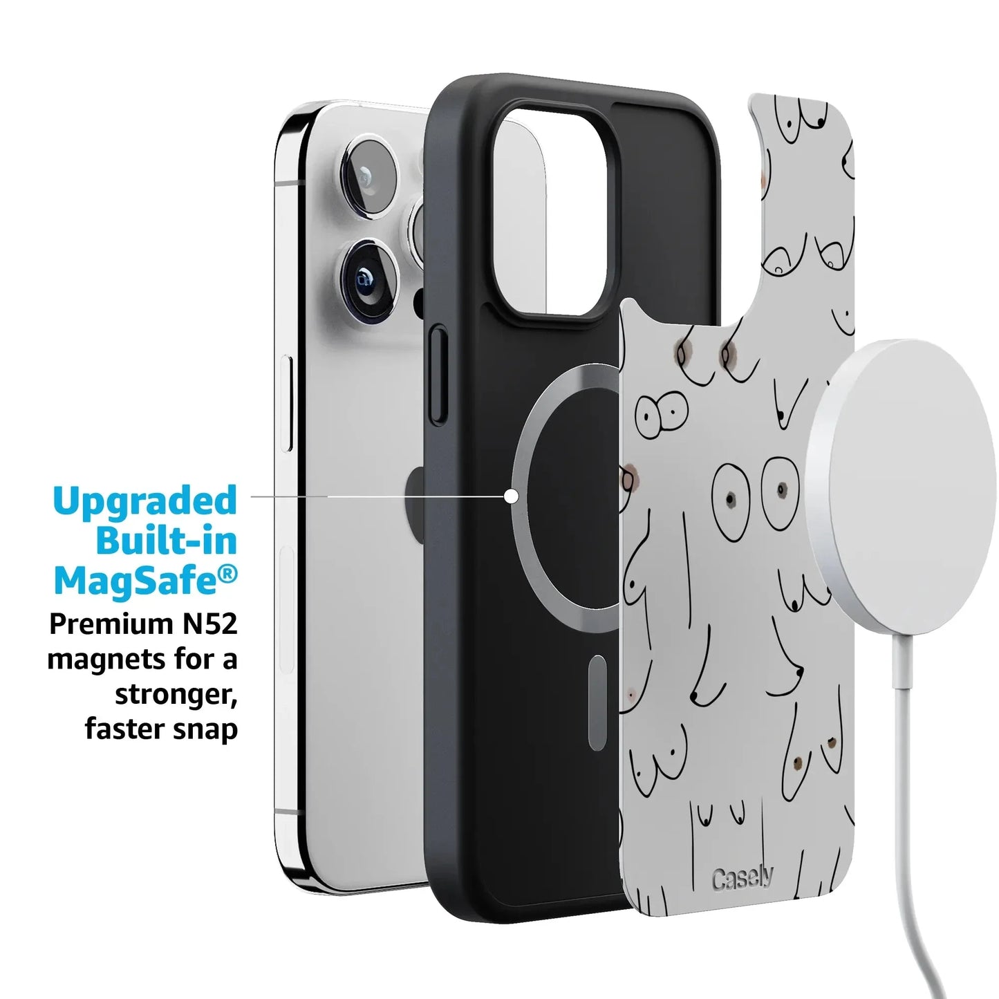 I'm With Her | Black & White Boobs Case iPhone Case get.casely