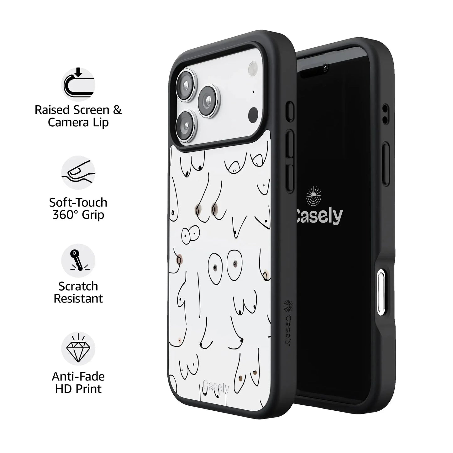 I'm With Her | Black & White Boobs Case iPhone Case get.casely