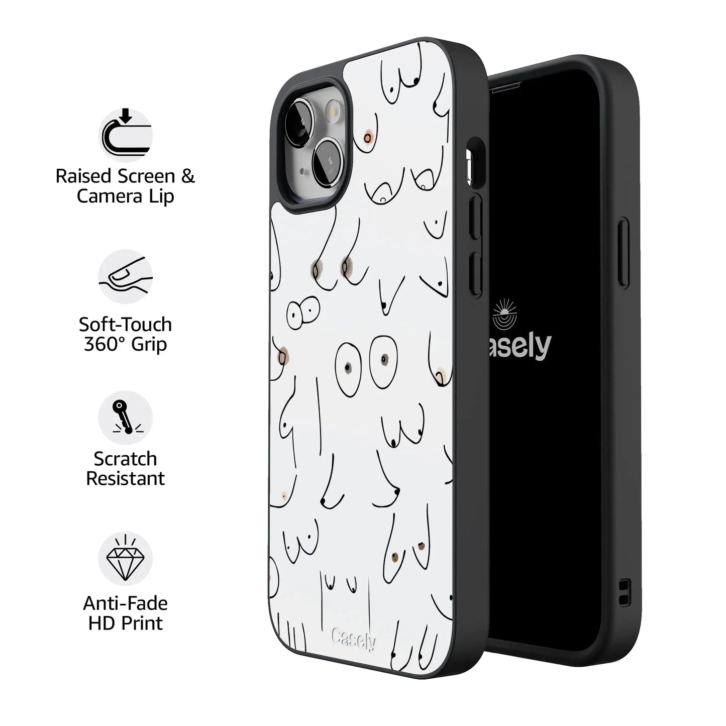 I'm With Her | Black & White Boobs Case iPhone Case get.casely