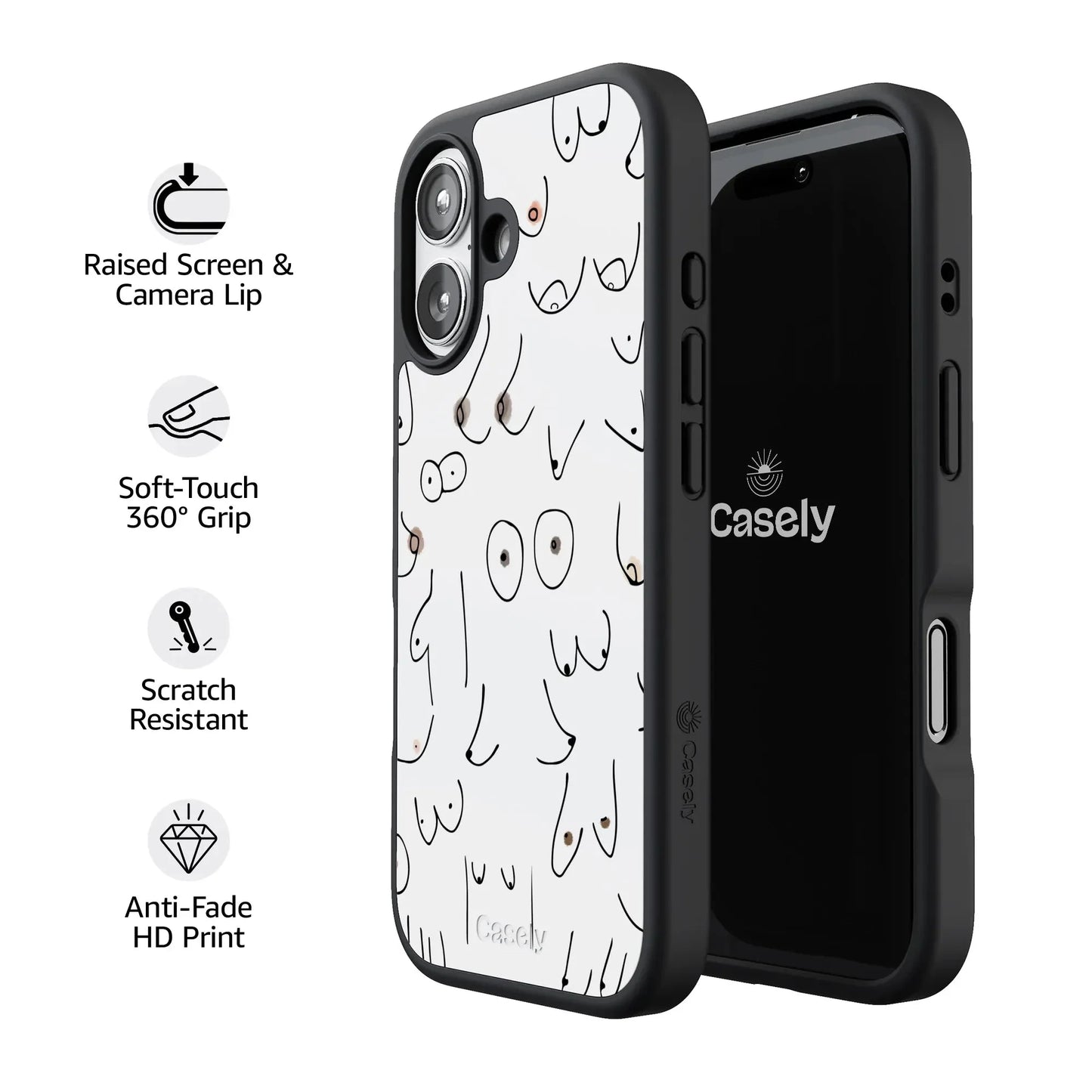 I'm With Her | Black & White Boobs Case iPhone Case get.casely