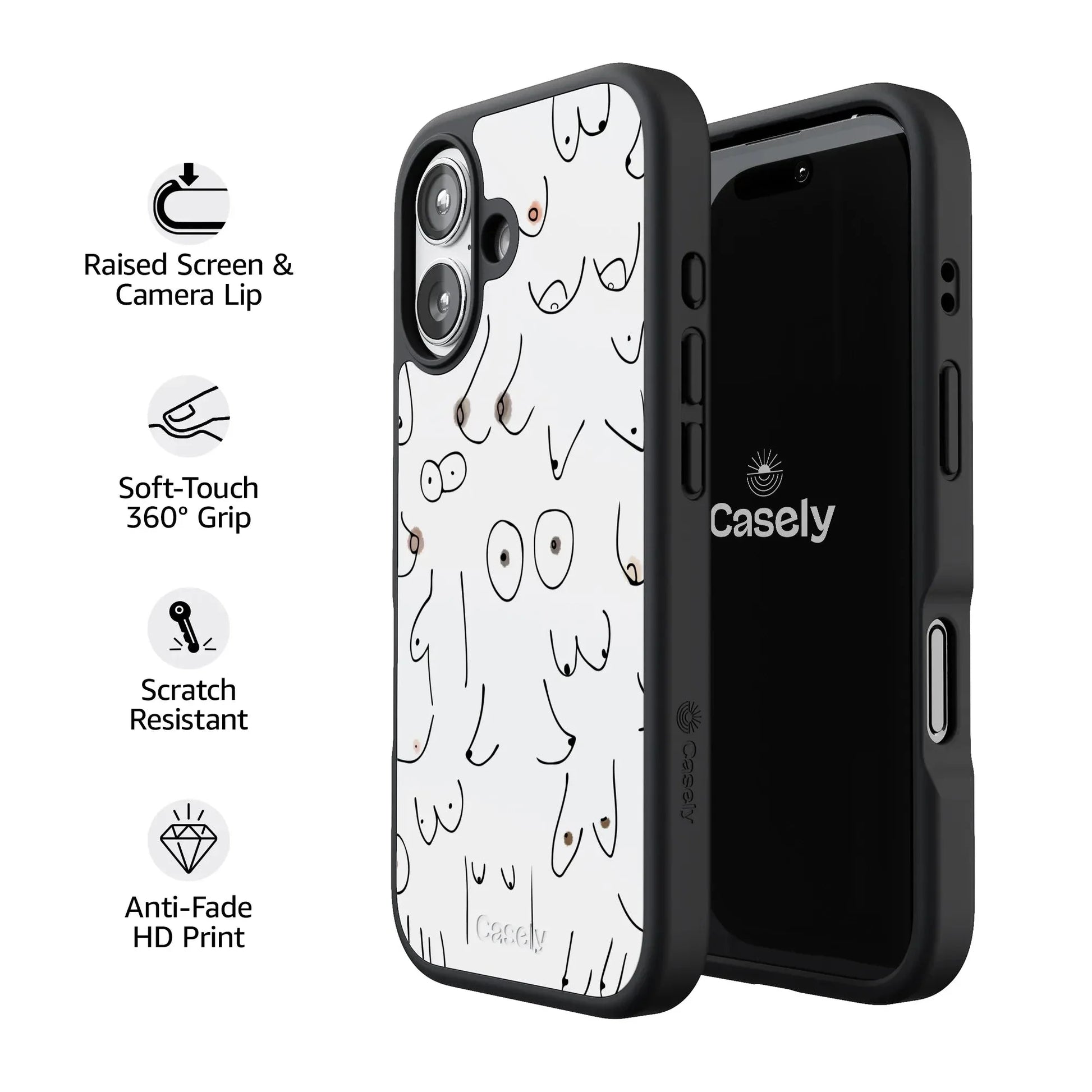I'm With Her | Black & White Boobs Case iPhone Case get.casely