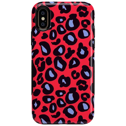 Into the Wild | Red & Blue Leopard Print Case iPhone Case get.casely Bold iPhone XS Max