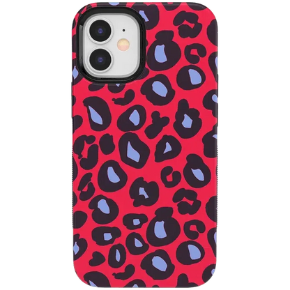 Into the Wild | Red & Blue Leopard Print Case iPhone Case get.casely Bold iPhone 12 Mini