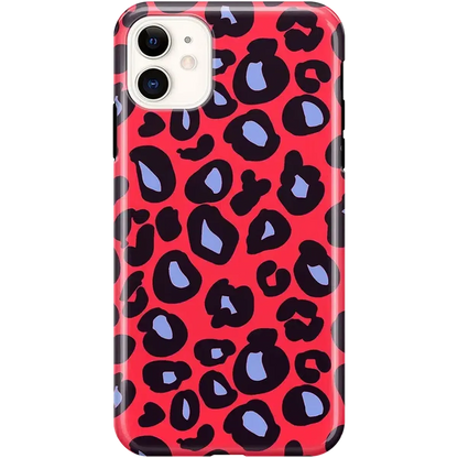 Into the Wild | Red & Blue Leopard Print Case iPhone Case get.casely Classic iPhone 11