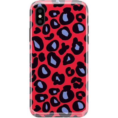 Into the Wild | Red & Blue Leopard Print Case iPhone Case get.casely Classic iPhone XS Max