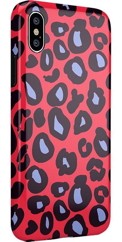 Into the Wild | Red & Blue Leopard Print Case iPhone Case get.casely