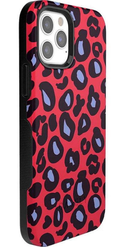 Into the Wild | Red & Blue Leopard Print Case iPhone Case get.casely