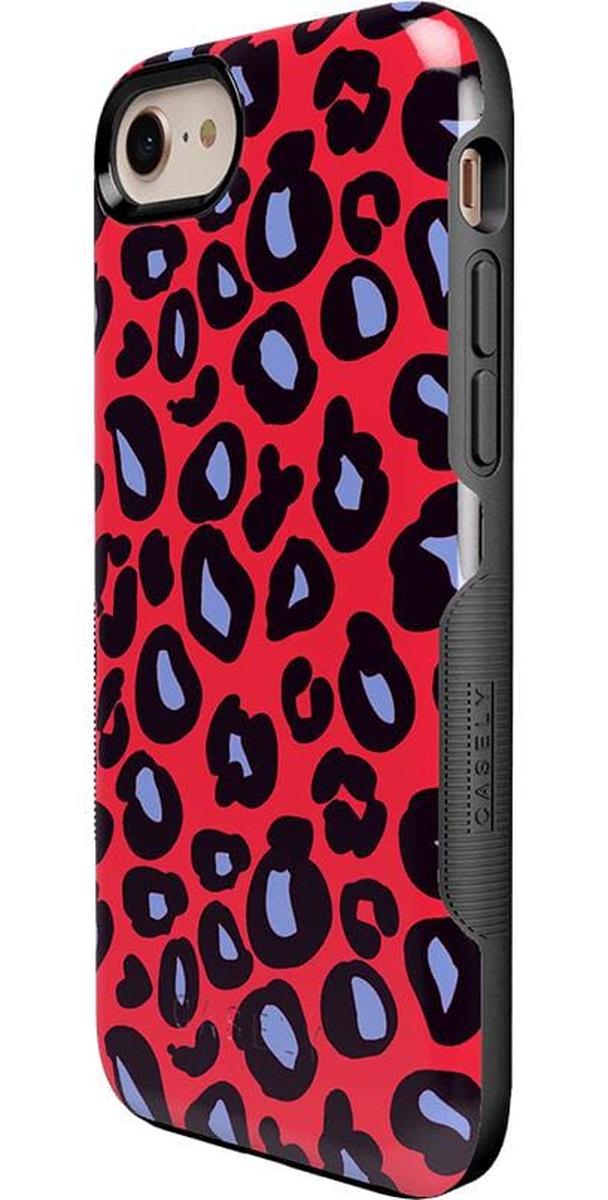 Into the Wild | Red & Blue Leopard Print Case iPhone Case get.casely