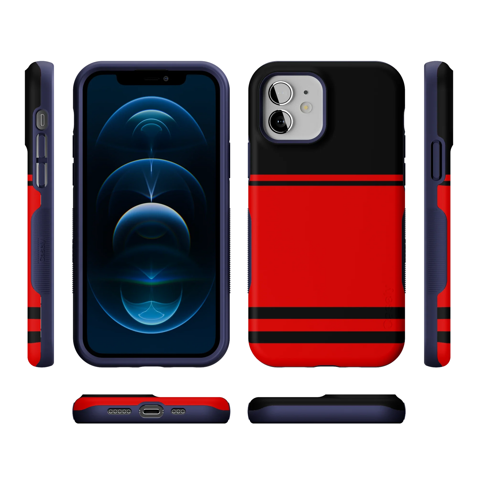 Storm Warning | Black & Red Stripes Case