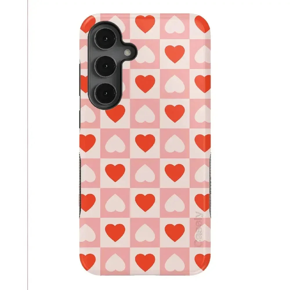 King of My Heart | Checkered Hearts Case Phone Case Casetry Bold Flex + MagSafe® Galaxy S25 Plus