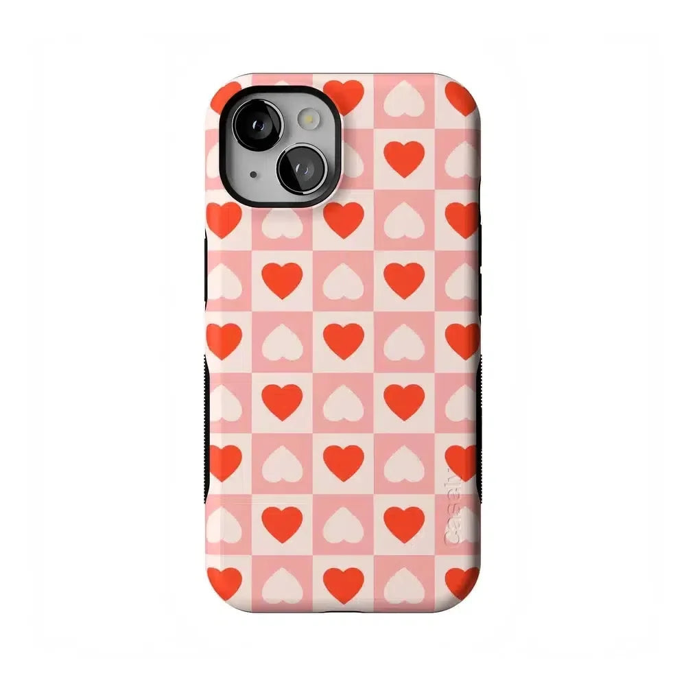 King of My Heart | Checkered Hearts Case Phone Case Casetry Bold Flex + MagSafe® iPhone 13