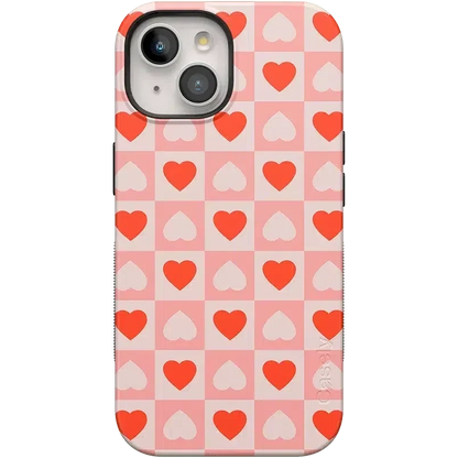 King of My Heart | Checkered Hearts Case Phone Case Casetry Bold Flex + MagSafe® iPhone 15 Plus