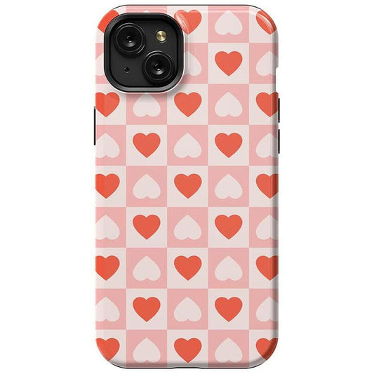 The Valentine's Collection | Heart Checkerboard Case Phone Case Casetry Essential + MagSafe® iPhone 15 Plus