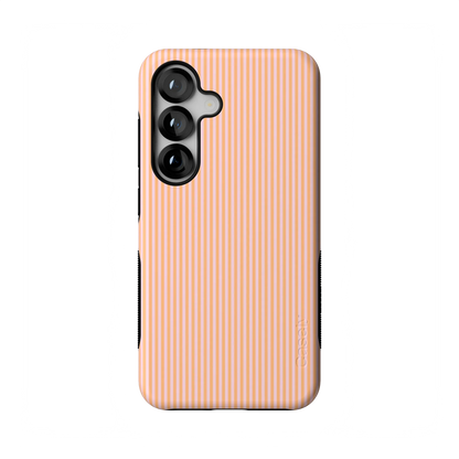 Stripes and the City | Orange & Pink Pinstripe Case - Galaxy S25