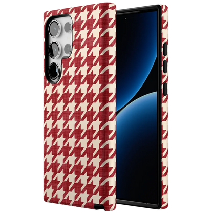 Scarlet Stitch | Red Houndstooth Case