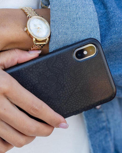 Lace Me Up | Black Floral Case iPhone Case get.casely