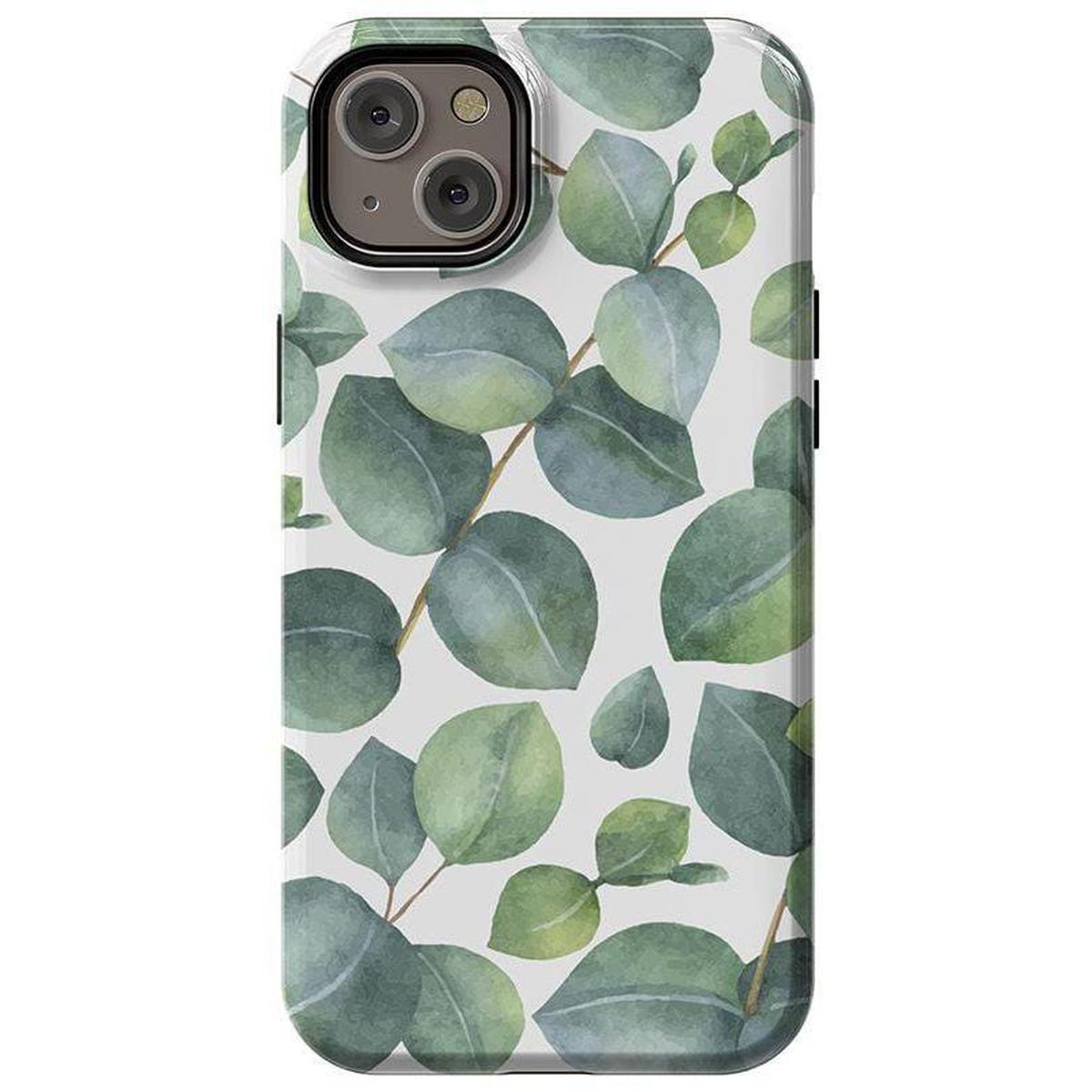Leaf Me Alone | Green Floral Print Case iPhone Case get.casely Essential + MagSafe® iPhone 14 Plus