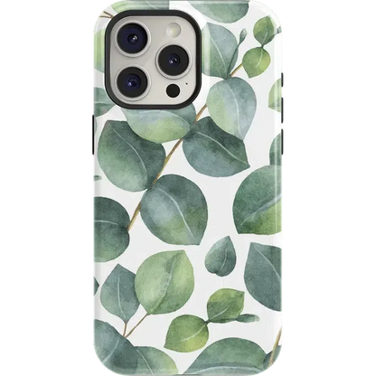 Leaf Me Alone | Green Floral Print Case iPhone Case get.casely Essential + MagSafe® iPhone 15 Pro