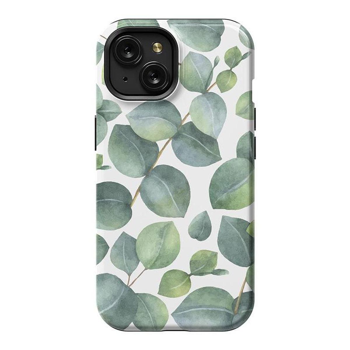 Leaf Me Alone | Green Floral Print Case iPhone Case get.casely Essential + MagSafe® iPhone 15