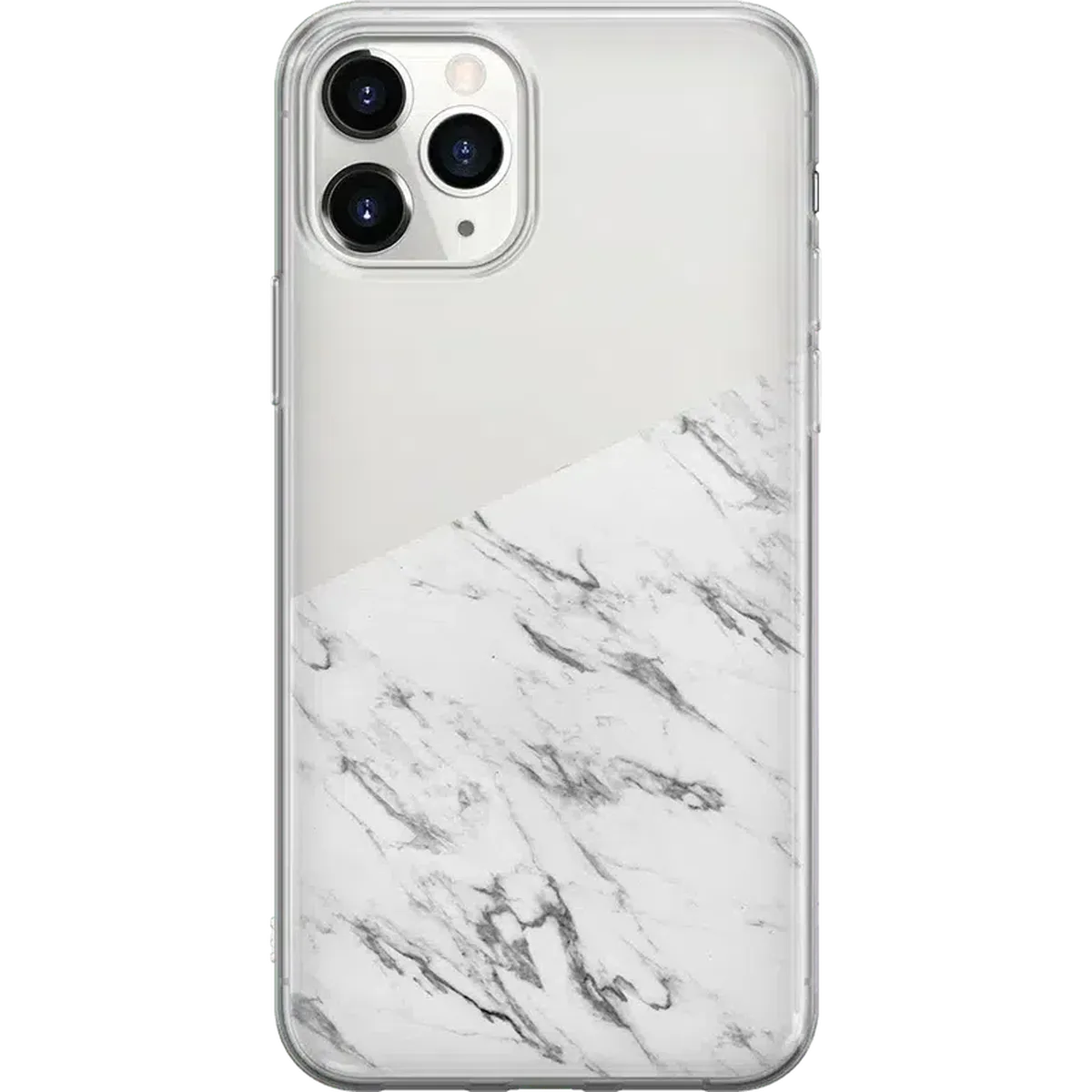 Let's Split | Half White Clear Marble Case iPhone Case get.casely Classic iPhone 11 Pro Max