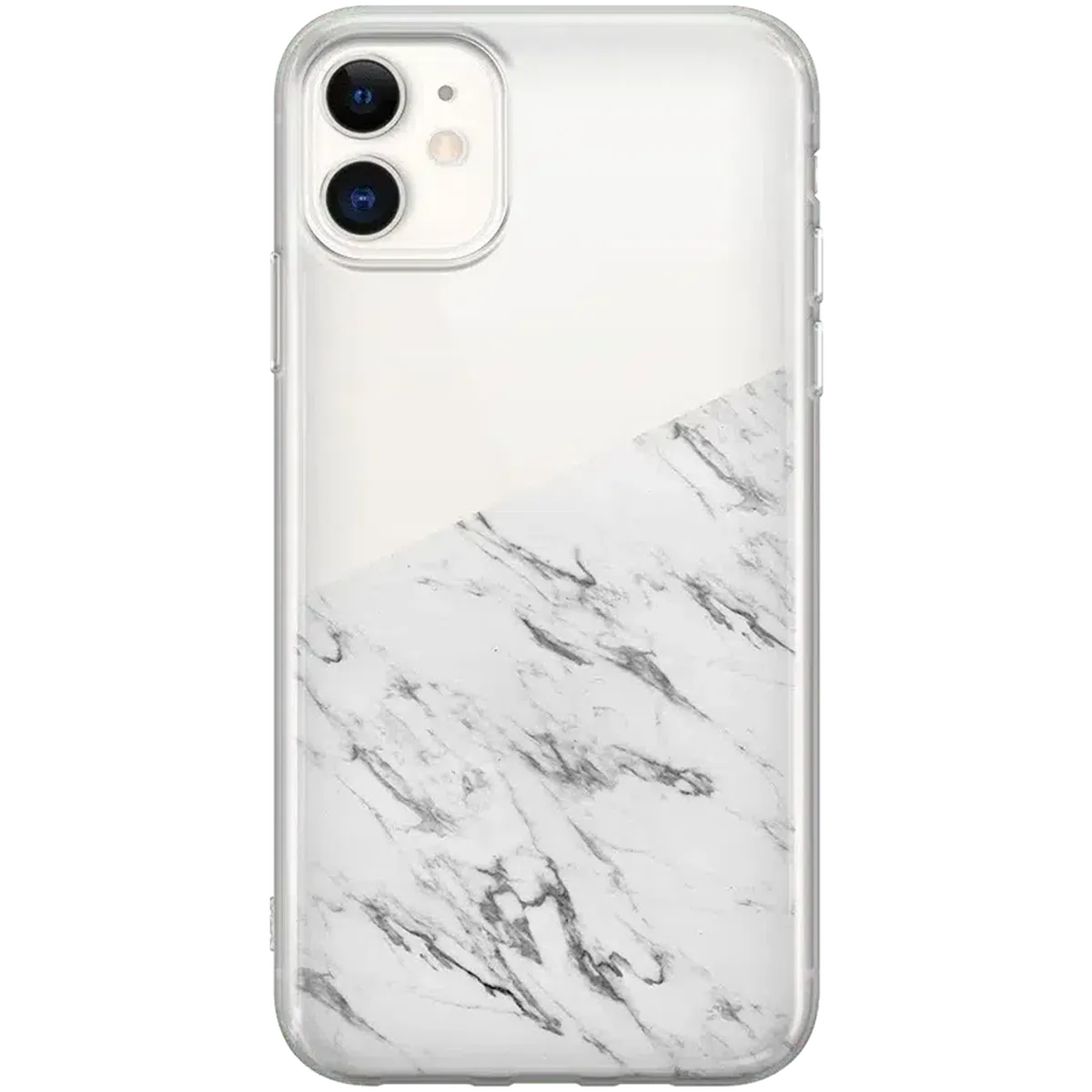 Let's Split | Half White Clear Marble Case iPhone Case get.casely Classic iPhone 11