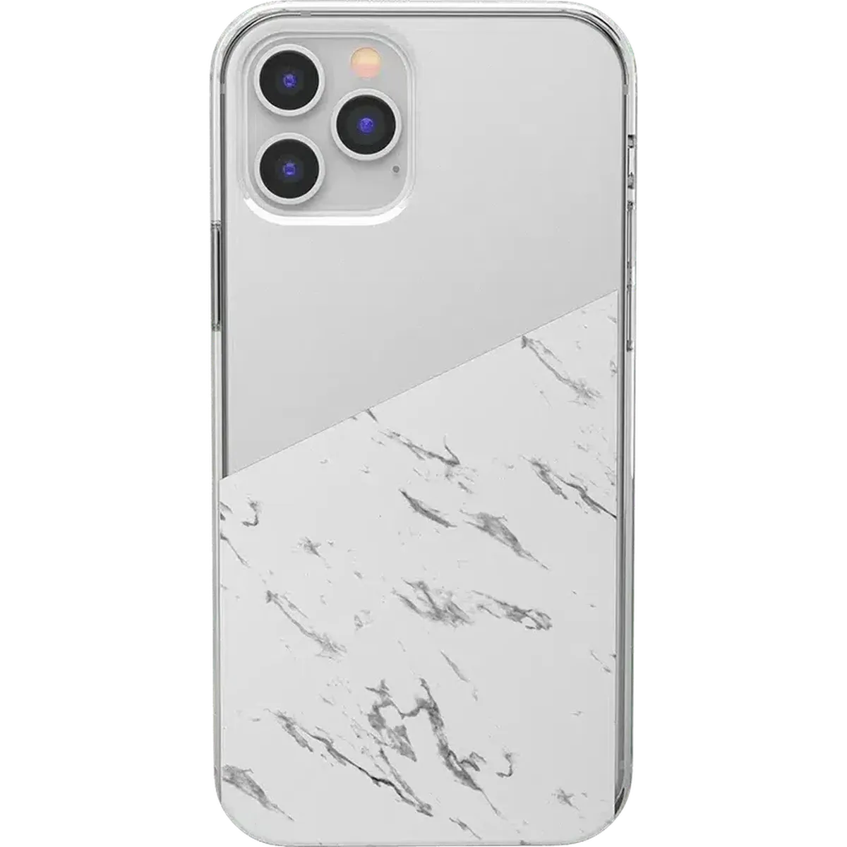 Let's Split | Half White Clear Marble Case iPhone Case get.casely Classic iPhone 12 Pro